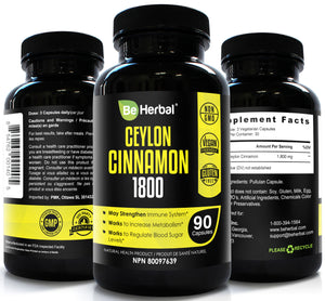 Organic Ceylon Cinnamon Capsules 1800mg – 90 Capsules