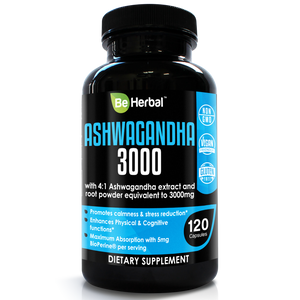 Organic Ashwagandha Complex with Organic Black Pepper Extract 3000mg - 120 Veg Capsules