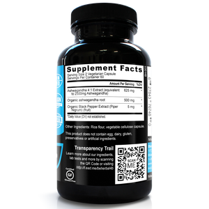 Organic Ashwagandha Complex with Organic Black Pepper Extract 3000mg - 120 Veg Capsules